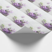 古い音楽の背景を持つ混合花 ラッピングペーパー (角)