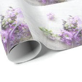 古い音楽の背景を持つ混合花 ラッピングペーパー (ロールコーナー)