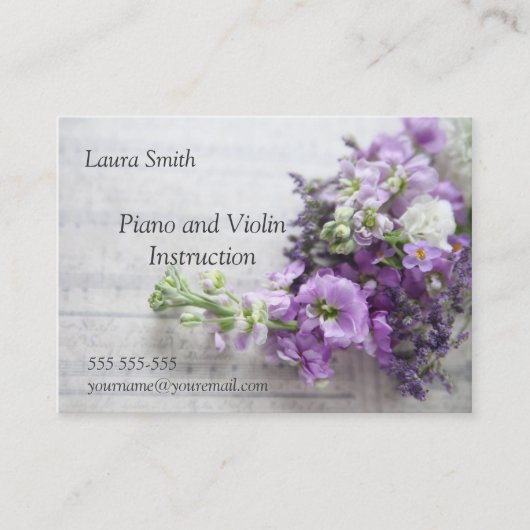 古い音楽業界カードの花 名刺 (正面)