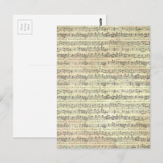 古い音楽 ポストカード (正面/裏面)