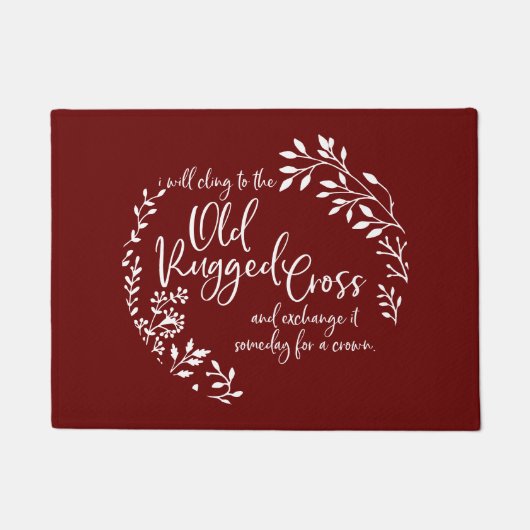 古い頑丈な十字架 ドアマット (正面)
