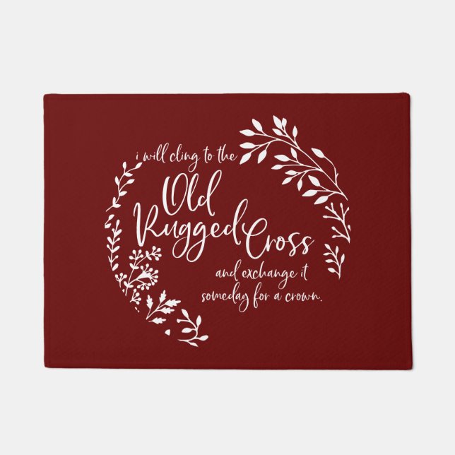 古い頑丈な十字架 ドアマット (正面)