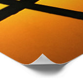 古い頑丈な木製の十字架でカルヴァリの丘で日没 ポスター (角)