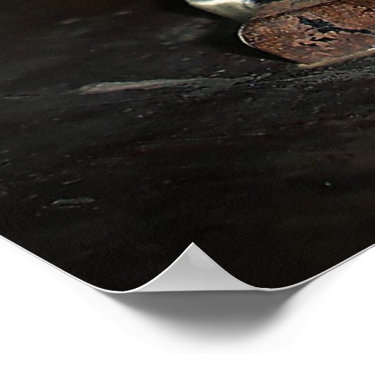 古い顕微鏡 ポスター (角)