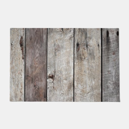 古い風化させた木 ドアマット (正面)