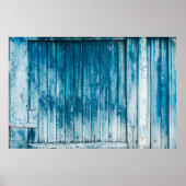 古い風化グランジした木の色あせ淡い色のた青絵を描い ポスター (正面)