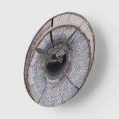 古い風化ワゴンホイール ラウンド壁時計 (傾斜)