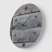 古い風化木材時計 ラージ壁時計 (傾斜)