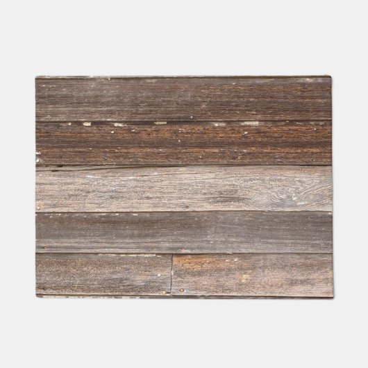 古い風化木造農家外壁 ドアマット (正面)