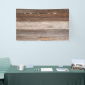 古い風化木造農家外壁 横断幕 (トレードショー)