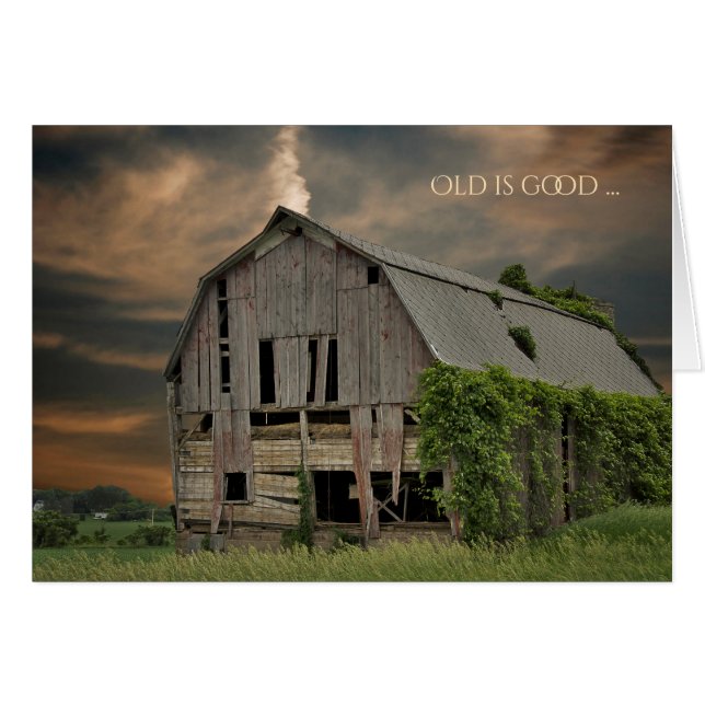 古い風化納屋 (正面横)