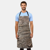 古い風化腐ったひび割れ粗い木G エプロン (着用した状態)