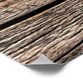 古い風化腐ったひび割れ粗い木G ポスター (角)