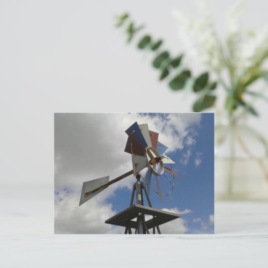古い風車 ポストカード (スタンド正面)