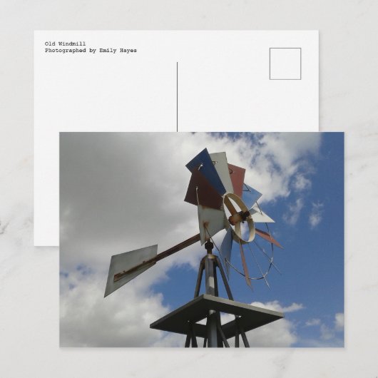 古い風車 ポストカード (正面/裏面)