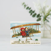 古い飛んでいる飛行機ヴィンテージ画像はがき シーズンポストカード (スタンド正面)