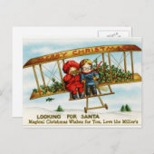 古い飛んでいる飛行機ヴィンテージ画像はがき シーズンポストカード (正面/裏面)