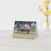 「古い飛行機空白の」グリーティングカード カード (黄色い花)