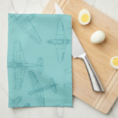 古い飛行機 キッチンタオル (四つ折り)