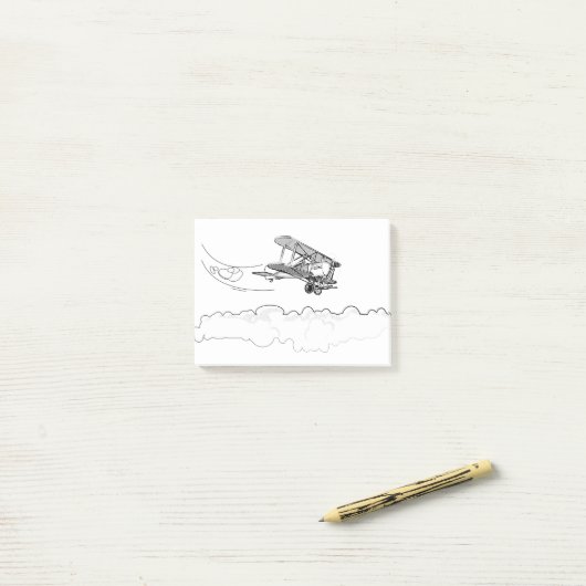 古い飛行機 ポストイット (デスク上)