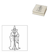 古い魔女イラストレーションのアートスタンプ ラバースタンプ (押印)
