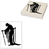 古い魔女シルエットアートスタンプ ラバースタンプ (押印)