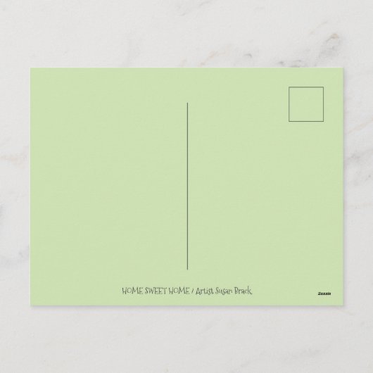 古い魔女ハッピーホーム、たくさんの猫とフクロウのハロウィン シーズンポストカード (裏面)