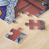 古い魔女ハッピーホーム、たくさんの猫とフクロウのハロウィン ジグソーパズル (側面)