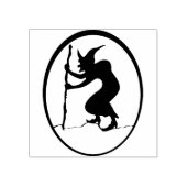 古い魔女2シルエットアートスタンプ ラバースタンプ (インプリント)