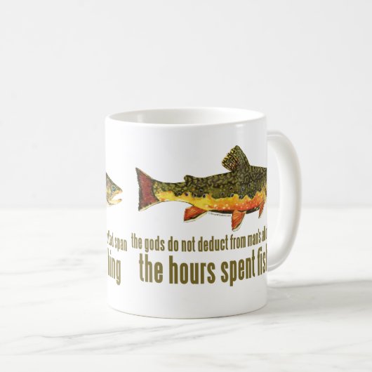 古い魚釣りことわざ コーヒーマグカップ (正面右)