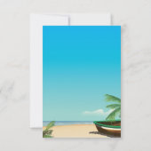 古い魚釣りボートの熱帯結婚式の招待 招待状 (裏面)