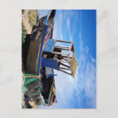 古い魚釣り船。 ポストカード (正面)