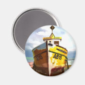 古い魚釣り船 マグネット (正面/裏面)