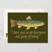 古い魚釣り語 ポストカード (正面/裏面)