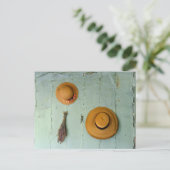 古い麦藁帽子 ポストカード (スタンド正面)