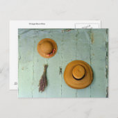 古い麦藁帽子 ポストカード (正面/裏面)