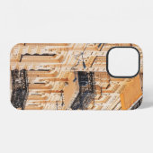 古い黄色い家に鉄製のバルコニーがあるf iPhoneケース (裏面横)