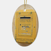 古い黄色のメールボックスオーナメント セラミックオーナメント (左)