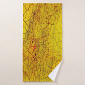 古い黄色の絵を描割り付け抽象のテクスチャ バスタオル (バスタオル)