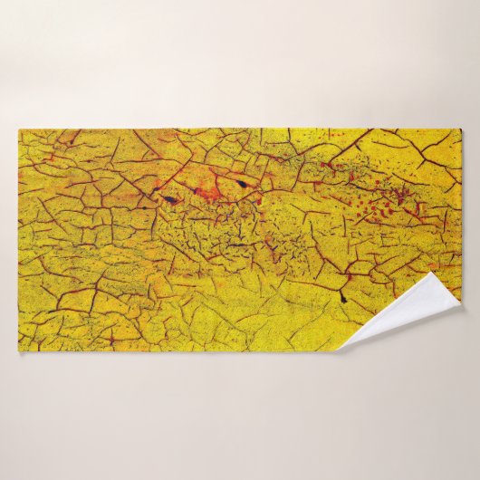 古い黄色の絵を描割り付け抽象のテクスチャ バスタオル (バスタオル)