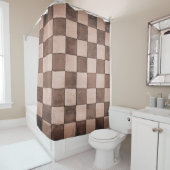 古い黒と白のタイルの石壁のテクスチャの背景 シャワーカーテン (インサイチュ)