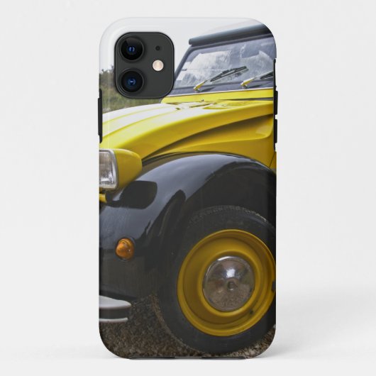 古い黒と黄色のシトロエン 2CV 2 CV、 Case-Mate iPhoneケース (裏面)