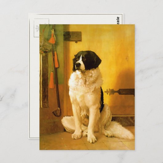 古い1852犬のプリント付き絵画はがき ポストカード (正面/裏面)