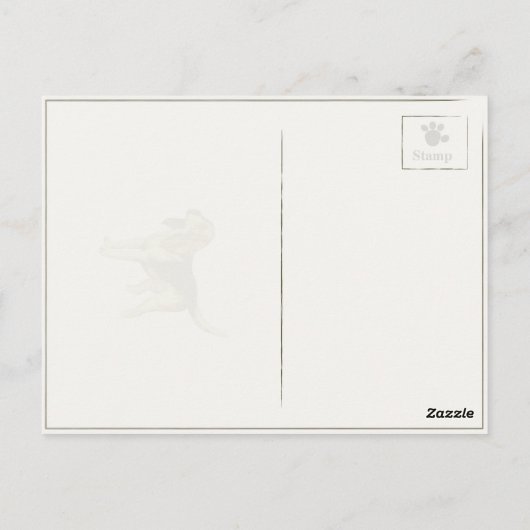 古い1852犬のプリント付き絵画はがき ポストカード (裏面)