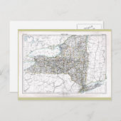 古い1884年のニューヨーク地図 ポストカード (正面/裏面)