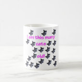 古い21の猫の頭部 コーヒーマグカップ (中央)