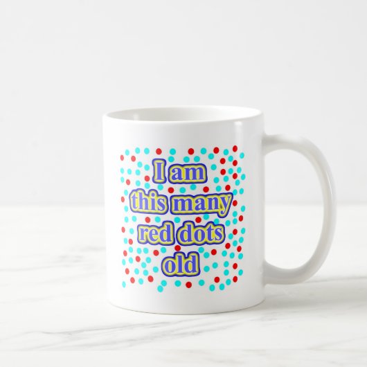 古い37の赤い点 コーヒーマグカップ (右)