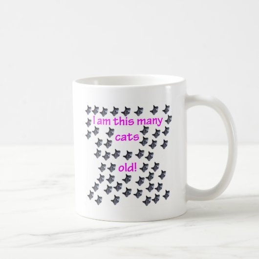 古い50の猫の頭部 コーヒーマグカップ (右)