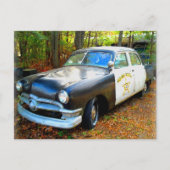 古い50年代のハイウェイ巡視警察車 ポストカード (正面)