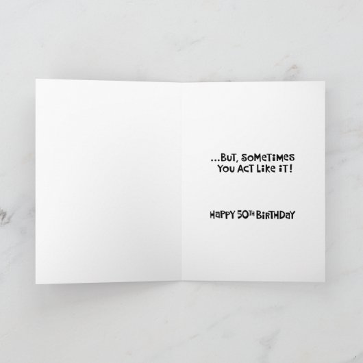 古い50誕生日カード カード (内部)